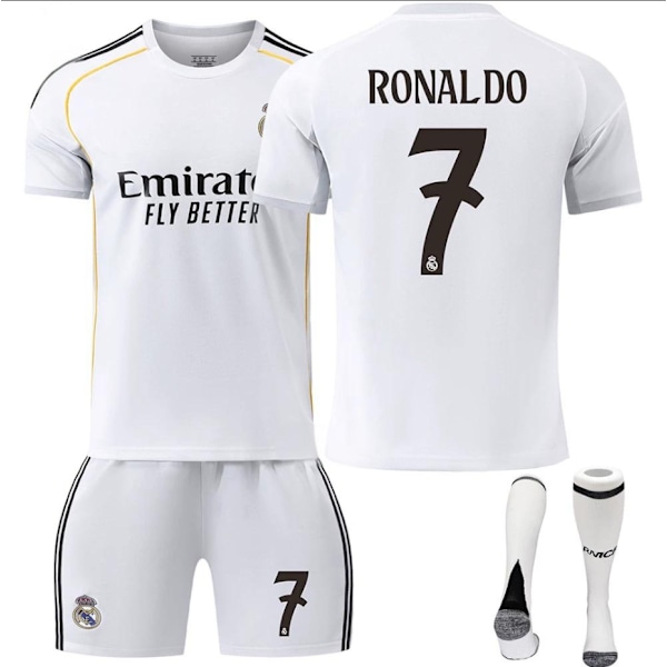 2526 Ny Real Madrid Fodboldtrøje med Korte Ærmer til Voksne og Børn - Flere Stilarter Nr.7 RONALDO No.7 RONALDO No.7 RONALDO XL