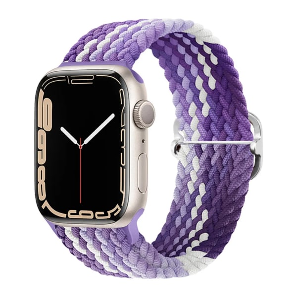 Punottu lenkki Apple Watch -hihnalle 44 mm 40 mm 45 mm 41 mm 42 mm 38 mm 49 mm Elastinen Solo-ranneke iWatch sarja 9 kello 7 5 6 Ultra2 hihna 21. Rypälepurppura 21.Grape Purple 38mm 40mm 41mm