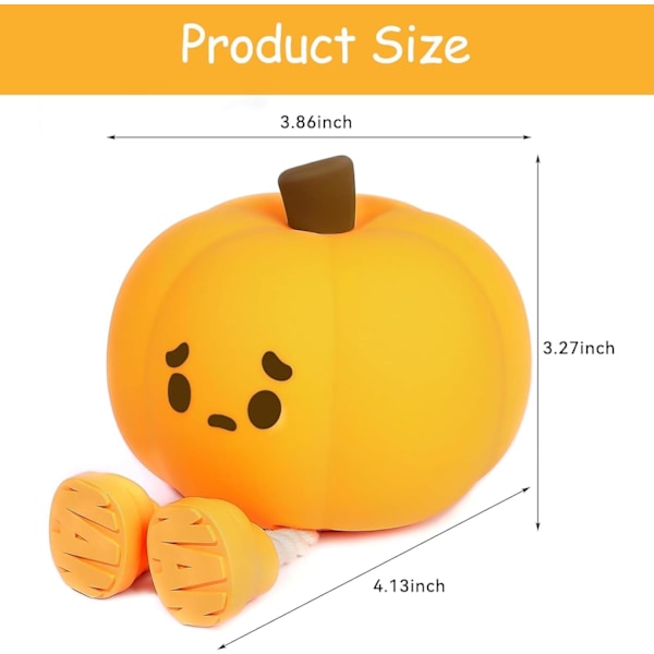 Nattlampa pumpa, Halloween nattlampa, silikon fidget leksak, pumpa dekoration för kontorsbord och hem för kvinnor och barn