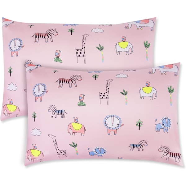 Baby Toddler Pillowcases – 2-pack, 100% cotton, soft, breathable, cot pillowcase, 40 x 60 cm, for kids bedding and travel pillow.