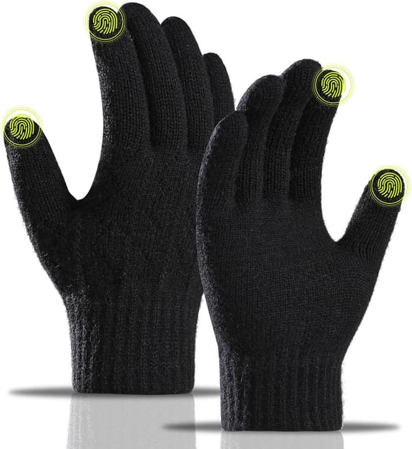 Handskar - Vinterhandskar - Varma handskar - Pekskärmshandskar - Vinterpekskärmshandskar män - Varmt och vindtätt fleecefoder
