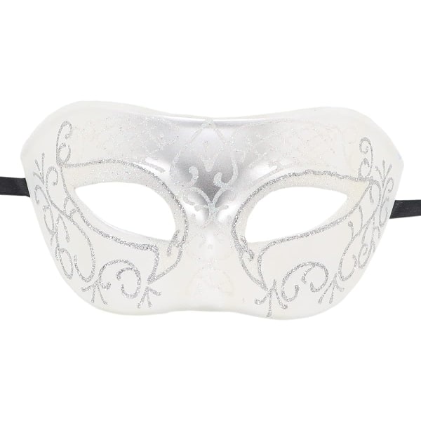 Par Maskerade Maske Metal Jern Butterfly Ball Maske (Sølv Hvid) 2 Styk Sølv silver