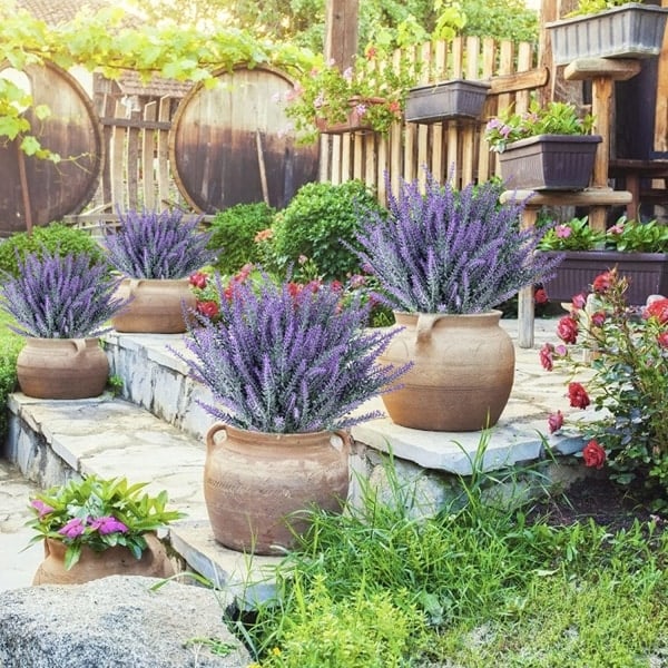 12 buketter kunstige lavendelblomster, kunstig lavendel