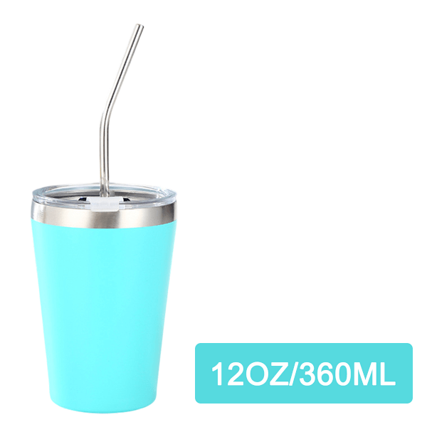 Rustfrie Barnekrus med Sølebestandig Lokk, Sugerør & Silikonhylser, 355 ml, BPA-frie, Isolerende, for Kalde & Varme Drikker Style 2