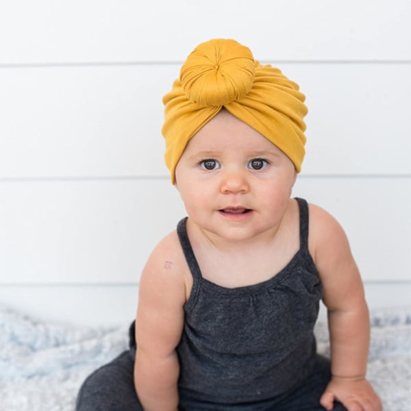 5-pak Baby Turban Hatte - Bløde Knude Baby Beanies til Piger og Småbørn ZR 5 Pack Donut/3-36 months