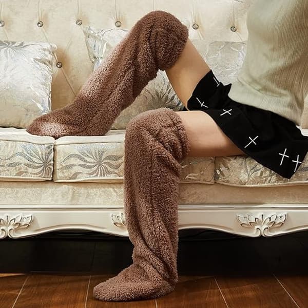 Hussockar - 1 par - Sovsockar - Varma vintersockar - Strumpor - Luddiga toffelsockar