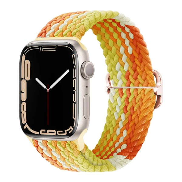 Flettet løkke til Apple Watch rem 44mm 40mm 45mm 41mm 42mm 38mm 49mm Elastisk Solo armbånd iWatch serie 9 ur 7 5 6 Ultra2 rem 19. Duftende Orange 19.Fragrant Orange 42mm 44mm 45mm 49mm