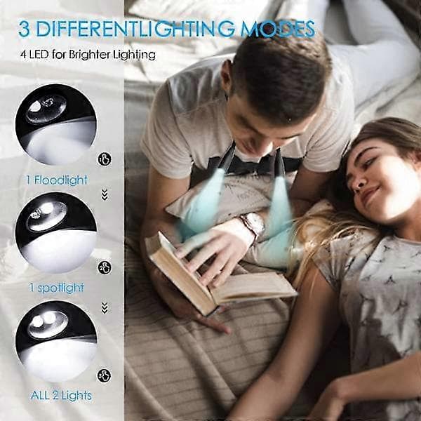 LED-leselys for nakken, oppladbart med 4 LED-lamper