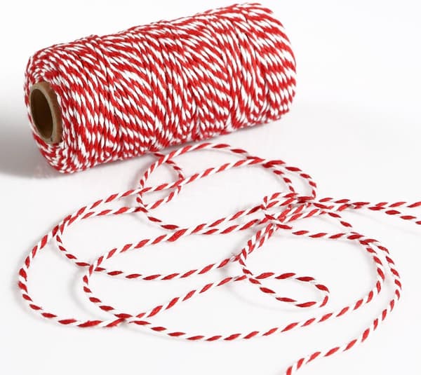 Rep - Bomullssnöre - Bindgarn - Hantverksförpackningssnöre - Set med 2 rullar 2 mm tjock - Idealisk för DIY, trädgård och förpackning