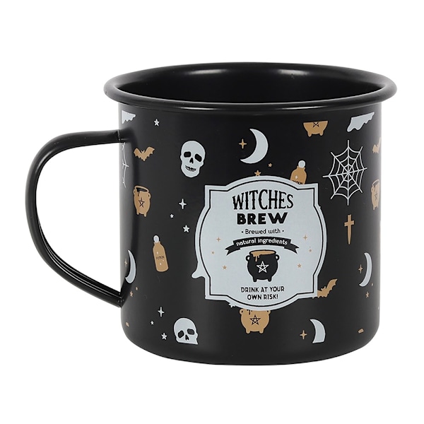 Witches Brew Emaljekopp En Størrelse Svart/Hvit/Brun Black/White/Brow One Size Black/White/Brown