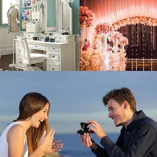 Ring Box, Jewelry Gift Box with LED Lights, for Proposal, Engagement and Wedding