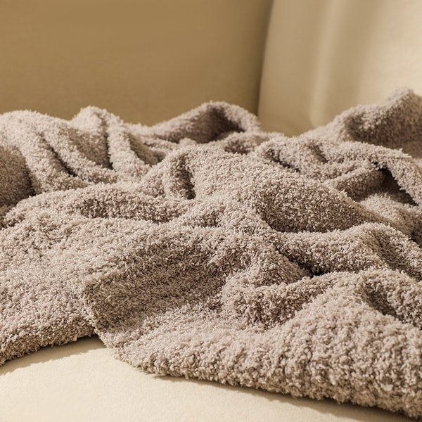 Superblød og Fluffy Plaid - Let, Hyggelig og Varm Plaid til Sofa, Seng, Hele Sæsonen khaki