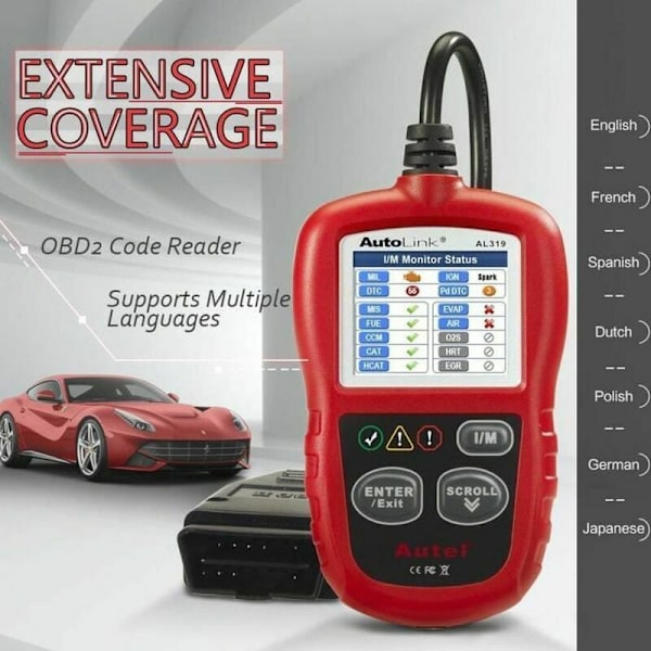 Autel AL319 OBD2 Autodiagnostiikkalaite Monimerkkiskanneri Ranskaksi