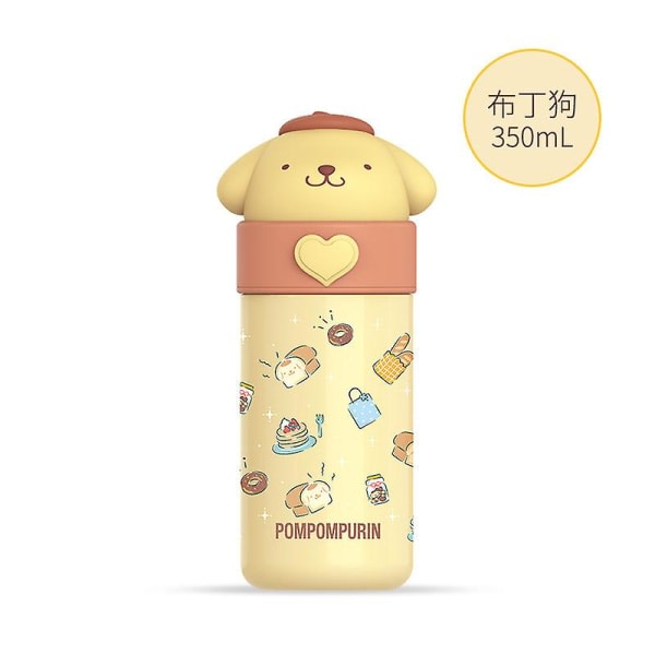 350ml koreansk stil Sanrio termosmugg Kawaii My Melody Kuromi Cartoon Sports Vattenflaska Kaffekopp Barn Vattenflaska Present Pompom Purin Pompom Purin 3 1 4 ml