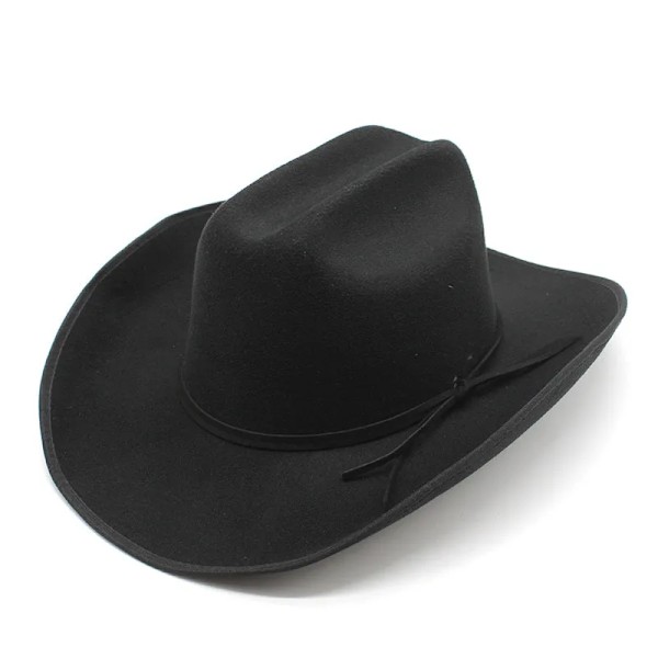 Retro Fin Skinnreim Imitasjon Kasjmir Kvinner Menn Stor Bredbremmet Yellowstone Cowboy Western Caps Cowgirl Caps 56 59cm