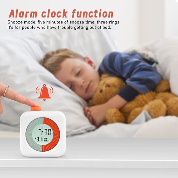 Digital visuell timer, Time Timer med nedtelling, alarm, klokke, 60