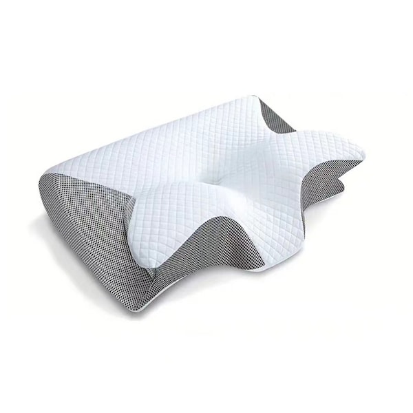 Butterfly Kudde Nackkudde Sovkudde Memory Foam Långsam Återhämtning Hotell Noll Tryck Kudde Kärna Cervikal grey