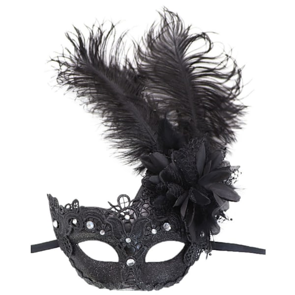 Spetsmask Maskerad Mask Bal Födelsedagsbal Bröllopsfest black2