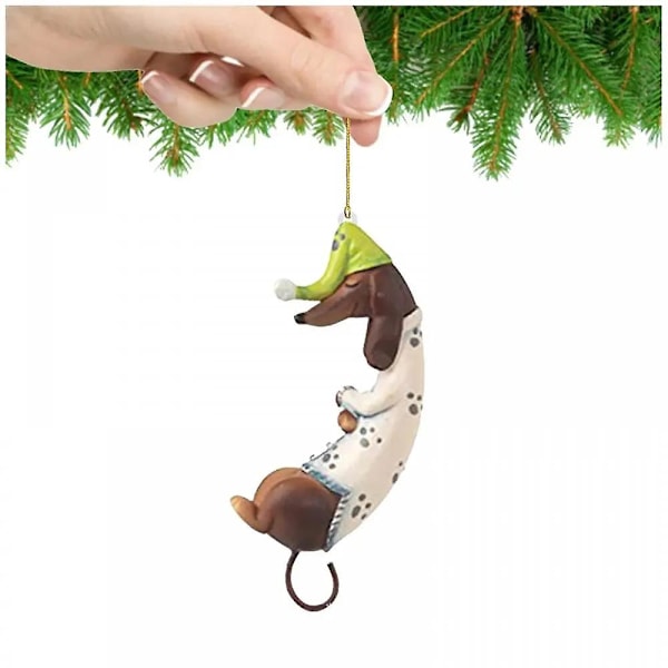 Hengende juletrepynt Dachshund Hundformede Henger for Hjemmet Juledekorasjoner Jul Nyttårspresenter Hjeminnredning