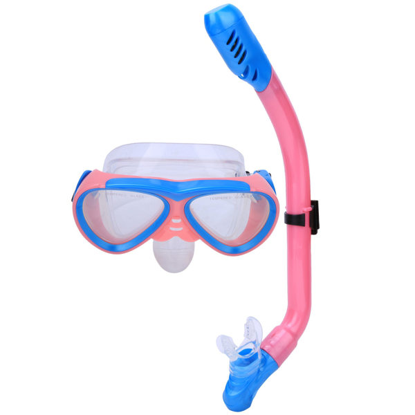 Dykmask för barn Anti-dimglasögon Snorklar Andningsslang Kid Snorkling Kitrosa blå