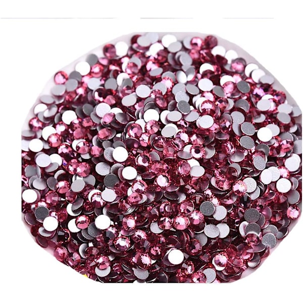 576 stk. limfikserede flade rhinsten glasdiamantsten til neglekunst håndværk dekorationer tøj sko Rose Rose 576pcs