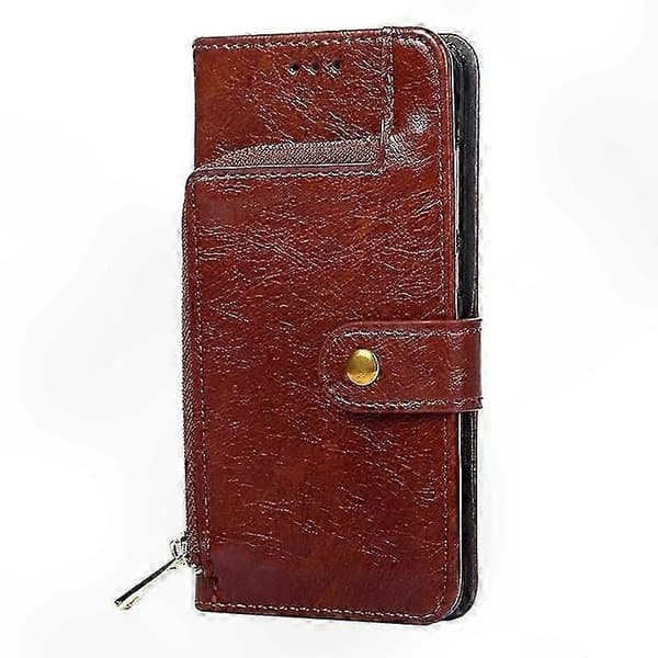 A56 5G Leather Case with Zipper - Protective Smartphone Case Brown