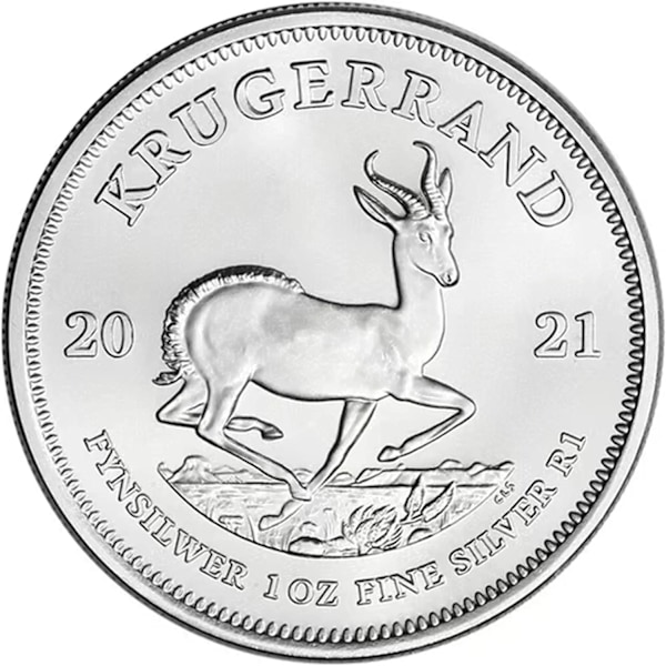 2021 1 oz Silver Krugerrand-mynt Briljant ocirkulerat mynt Hantverk Souvenir Dekorationer ㄗSilverpläterad