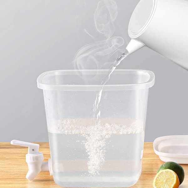Vattendispenser - 3,5L Vattendispenser med lock - Vattenkran - Dryckeshink - Dryckesmaskin med kran - Lemonaddispenser