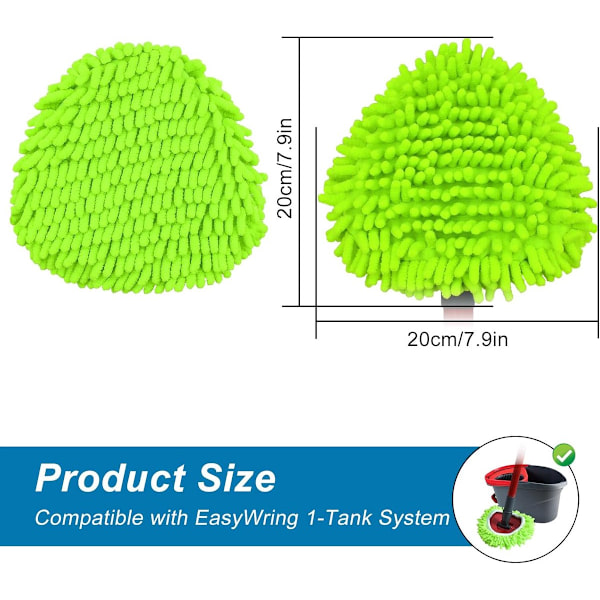 3 stk. udskiftningsmoppepuder egnet til O Cedar, egnet til Ocedar Easywring Spin Mopper - Mikrofiber Chenille Moppepuder til Ocedar Spin Mopper