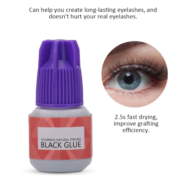 5 ml Ögonfransförlängningslim Snabbtorkande Ögonfransar Ympningslim Övningsförlängningslim