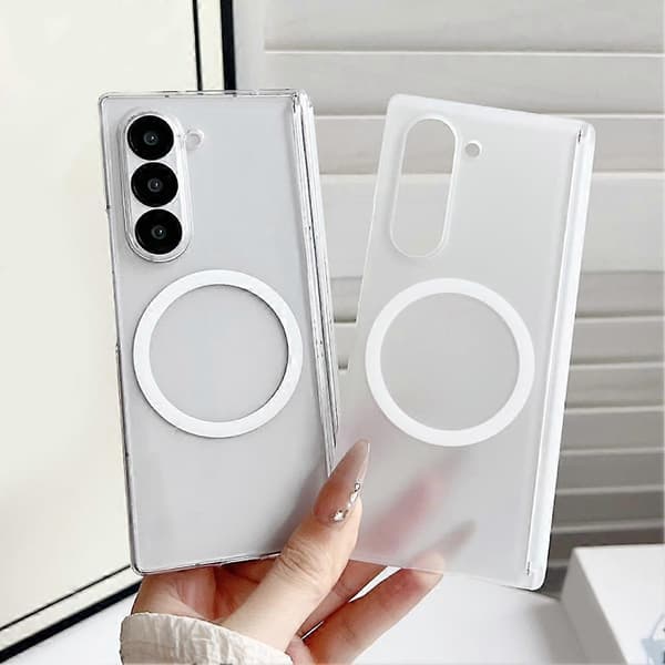 Samsung Fold7 Magnetic Case - Slim Protective Cover, Shockproof Armor with Easy Grip Frosted white