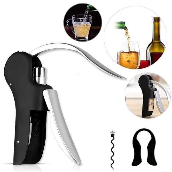 Corkscrew, luxury compact wine opener with lever and built-in