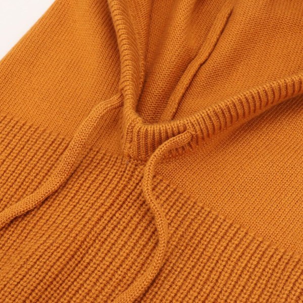 Naisten talvinen neulottu pipo - Lämmin huppu-huivipipo nyörillä 1 Pc Hooded Hat: Orange