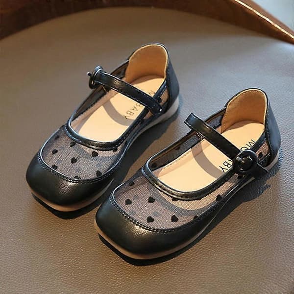 Prikkede Mesh-sko til Piger, Børne Prinsessesko Sandaler Børn-Xin Sort Black 27