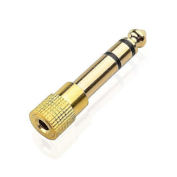 6,5 til 3,5 gullbelagt kontakt 6,35 mm egnet for elektrisk piano elektronisk tromme hodetelefon lydkontakt adapter (4 stk)