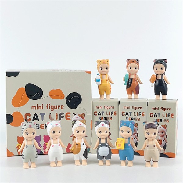 Sonny Angel HIPPERS - Original Mini Figur, Begrenset Utgave, Forseglede Blindbokser - Cat Life Serie 9pc #3