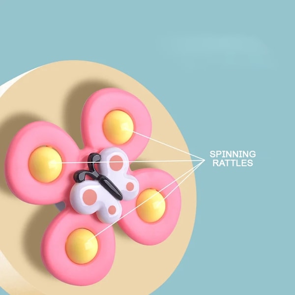 3-pak - Fidget Spinner med sugekop til børn - Snurrende legetøj Multicolor multifärg