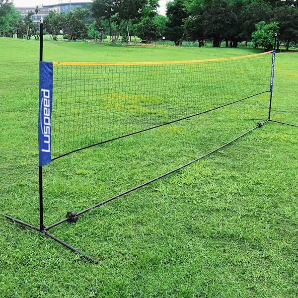 Bärbart hopfällbart standard professionellt badmintonnät inomhus utomhus Vit White 6.1m