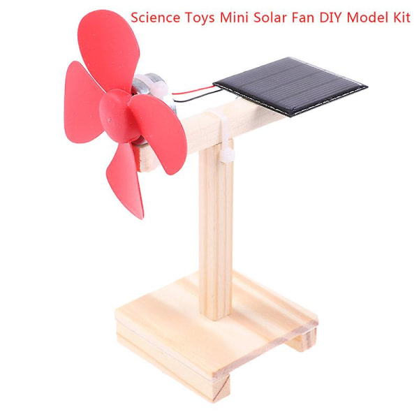 Science Toy Mini Solar Fläkt Gör-det-själv-modellsats Trä Studenter Fysik Pedagogisk leksak