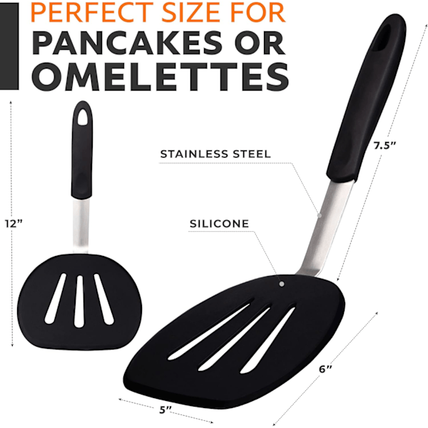 Silikonspatel för pannkakor, flexibel stekspade för non-stick köksredskap