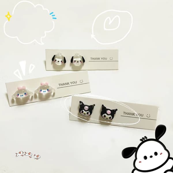 Sanrio øreringe Kuromi Cinnamoroll My Melody Pompompurin A1