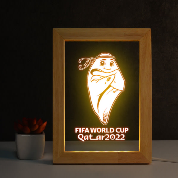 Qatar 2022 World Cup Fotoram Lamp Fläkt Souvenir (Maskot)