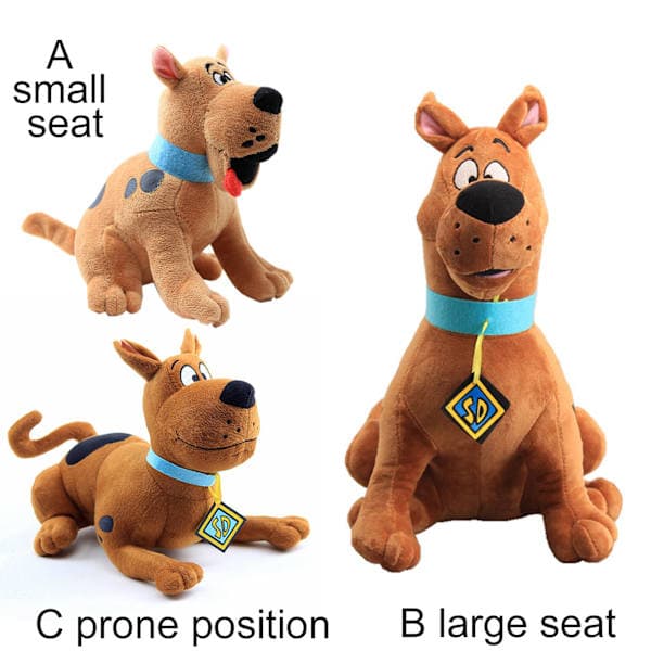 Scooby Doo Plyschleksak Mjuk PP Bomull Stoppad Hunddocka Julklapp för Barn Brun 18-36cm C