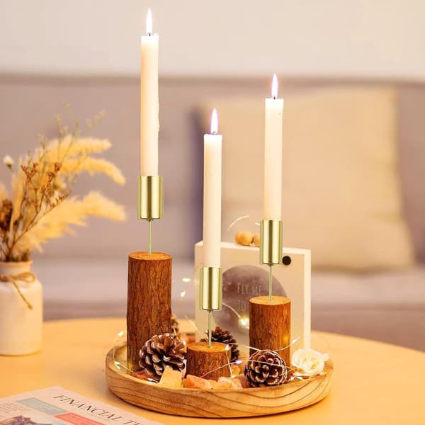 pieces - Lysestake - lysestake - lysestake - Lysestaker til julekrans - metall lysestake - 2,5*2,5*11 cm