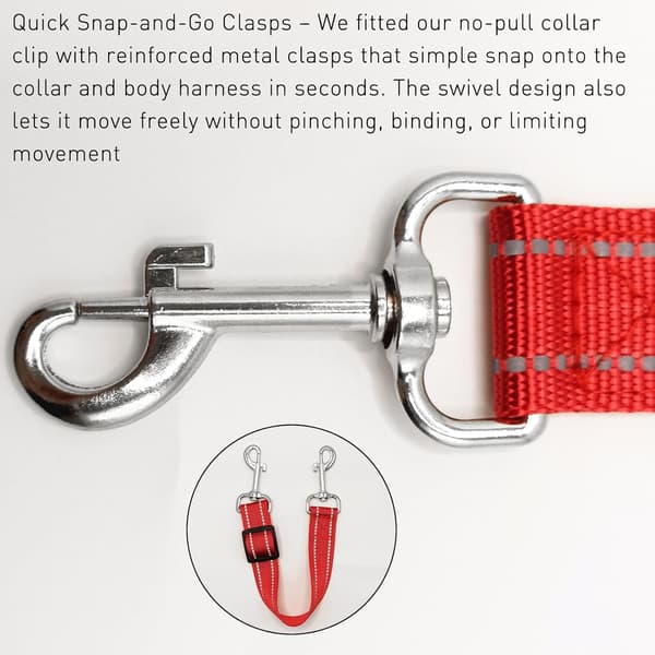 3 Pcs Dog Collar Safety Clips, Reflective Nylon Backup Collar, Adjustable Pet Dog Collar Connector, Double-Sided Backup