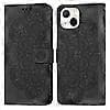 För iPhone 14 Plus Mandala Präglat Flip Läder Telefonfodral Svart
