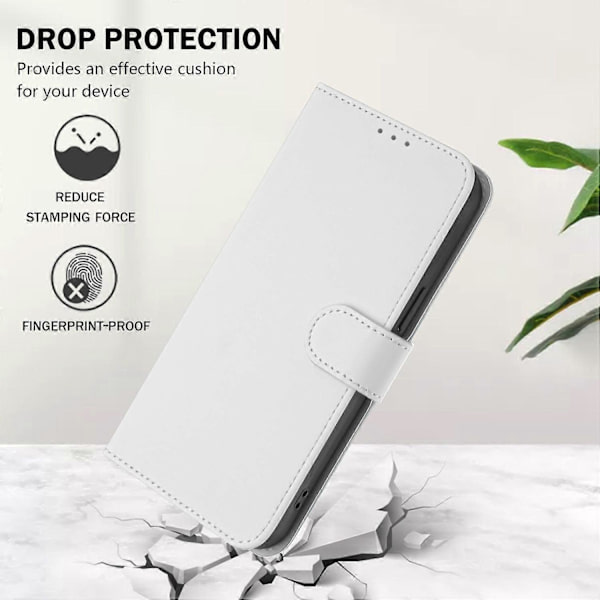 Xiaomi Redmi 15 5G Case - Solid Color Leather Wallet Case with Strap, Stand Function Protective Phone Case White White White