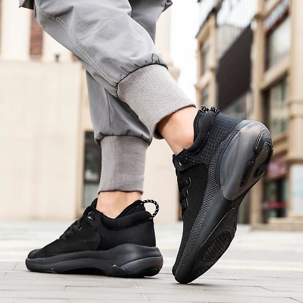 Märke Air Cushion Løpesko Herre Sportssko med ventilerende mesh Tennissportsko Myk bunn Motesko Løpesko Svart Black 41