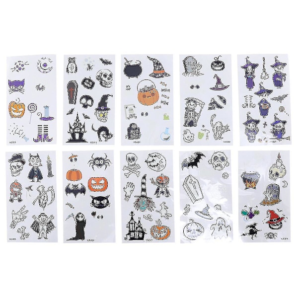 10pcs Halloween Stickers Halloween Luminous Decorative Stickers