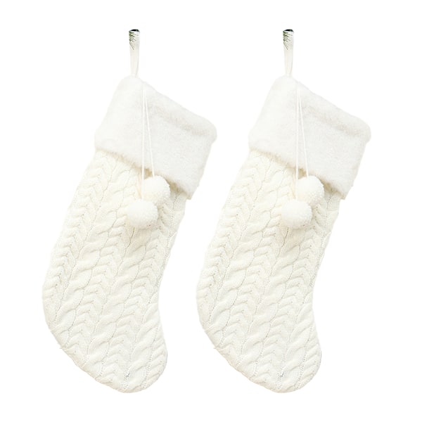 2 st Stickade julstrumpor, Stickade julstrumpor med White